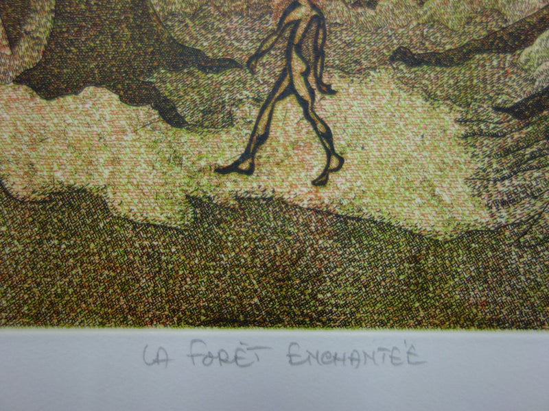  GIRAUD : La forêt enchantée - Gravure (détail)