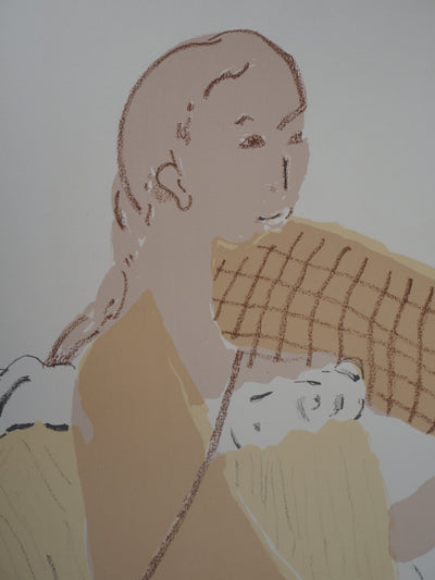 Hélène GIROD DE L'AIN : La passante - Lithographie (détail)