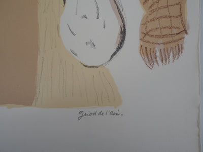 Hélène GIROD DE L'AIN : La passante - Lithographie (détail)