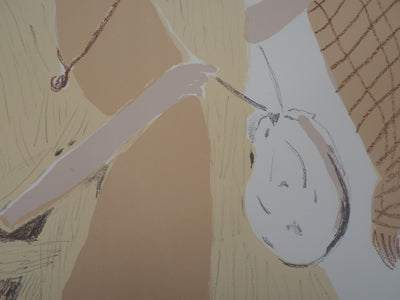 Hélène GIROD DE L'AIN : La passante - Lithographie (détail)