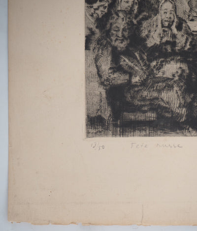 Simon GLATZER : Fête russe - Gravure (détail)