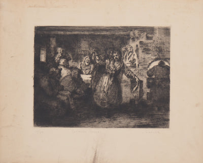 Simon GLATZER : Intérieur Russe - Gravure (détail)
