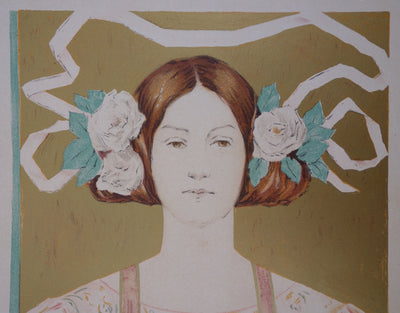 Alice RUSSELL GLENNY : Jeune femme à la fleur, 1897 - Affiche (détail)