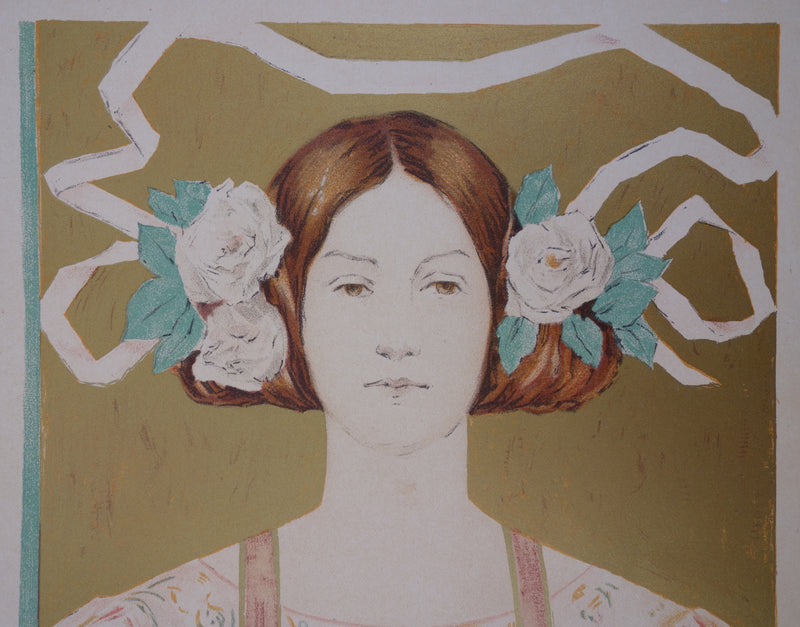 Alice RUSSELL GLENNY : Jeune femme à la fleur, 1897 - Affiche (détail)