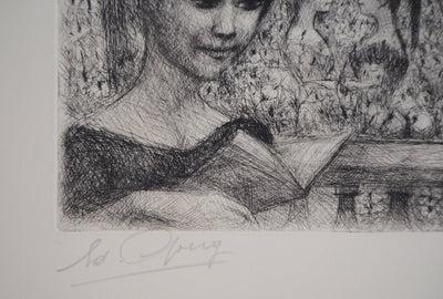 Edouard GOERG : Le bain dans le bassin aux naïades, 1956 - Gravure (détail)