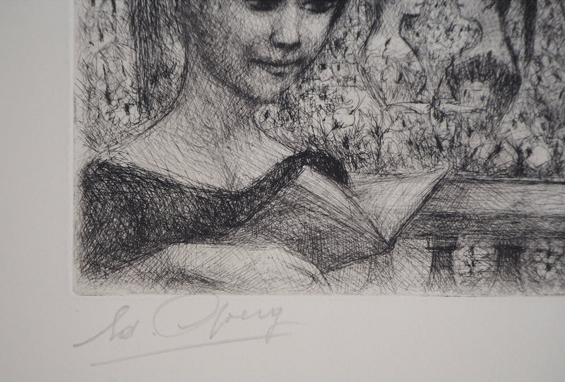 Edouard GOERG : Le bain dans le bassin aux naïades, 1956 - Gravure (détail)