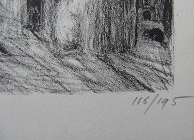 Edouard GOERG : L'amie des chats - Lithographie (détail)