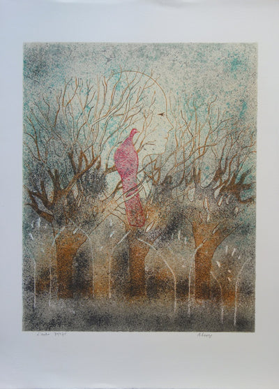 André GOEZU : Le faisan et l'aimée - Lithographie