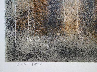 André GOEZU : Le faisan et l'aimée - Lithographie (détail)