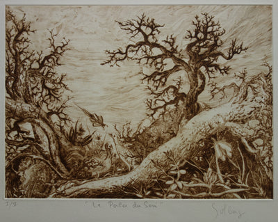  GOLBERG : Paysage imaginaire - Gravure (détail)