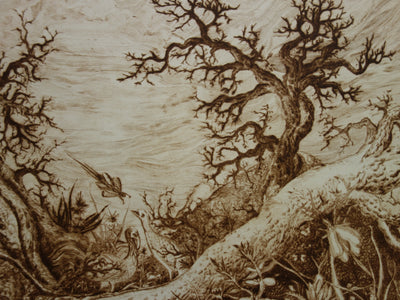  GOLBERG : Paysage imaginaire - Gravure (détail)