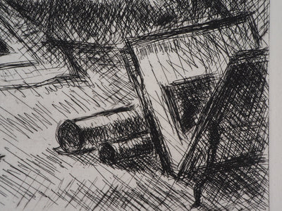 Simon GOLDBERG : L'amateur d'estampes - Gravure (détail)