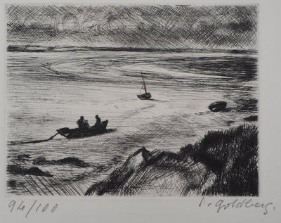 Simon GOLDBERG : Vue sur mer - Gravure