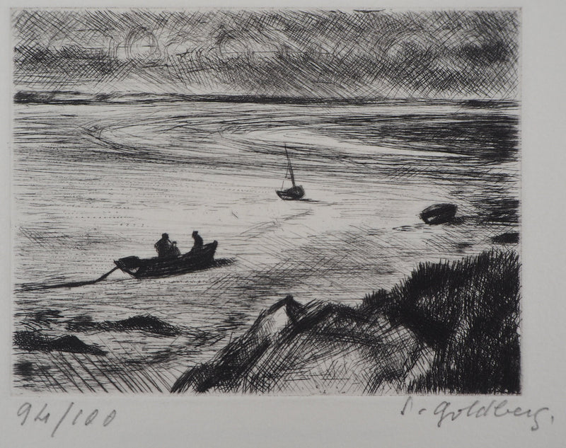 Simon GOLDBERG : Vue sur mer - Gravure