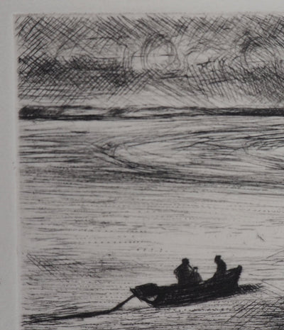 Simon GOLDBERG : Vue sur mer - Gravure (détail)