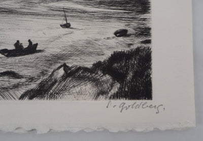 Simon GOLDBERG : Vue sur mer - Gravure (détail)