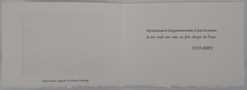 Simon GOLDBERG : Vue sur mer - Gravure (détail)