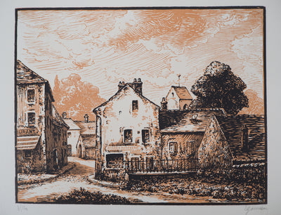  GOMIEN : Villeneuve le Roi, 1927 - Gravure sur bois