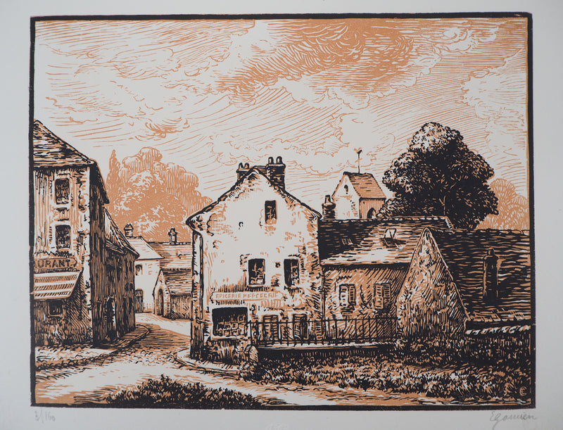  GOMIEN : Villeneuve le Roi, 1927 - Gravure sur bois