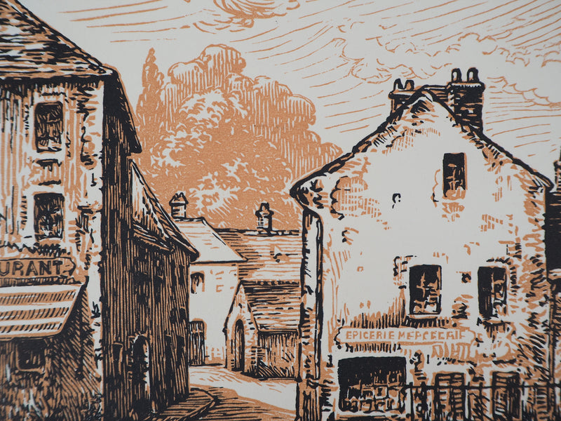  GOMIEN : Villeneuve le Roi, 1927 - Gravure sur bois (détail)