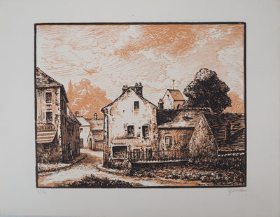  GOMIEN : Villeneuve le Roi, 1927 - Gravure sur bois (détail)