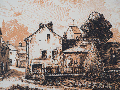  GOMIEN : Villeneuve le Roi, 1927 - Gravure sur bois (détail)