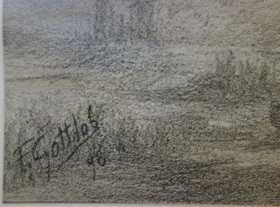 Fernad-Louis GOTTLOB : La Promise - Lithographie (détail)