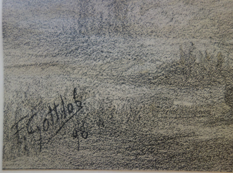 Fernad-Louis GOTTLOB : La Promise - Lithographie (détail)