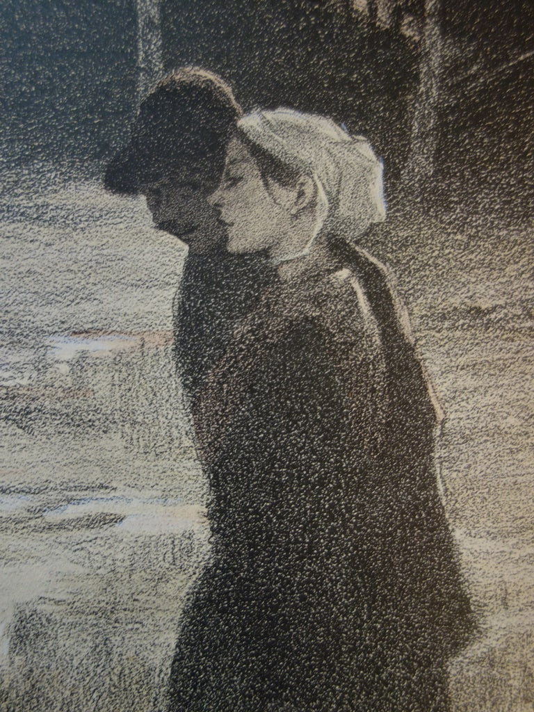 Fernad-Louis GOTTLOB : La Promise - Lithographie (détail)