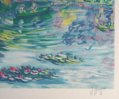 Jacqueline GOUGIS : Printemps à Giverny - Lithographie (détail)