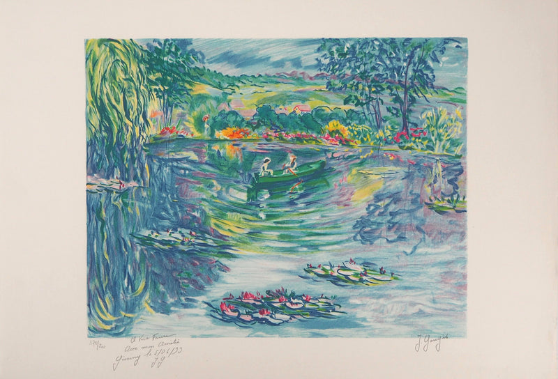 Jacqueline GOUGIS : Printemps à Giverny - Lithographie (détail)