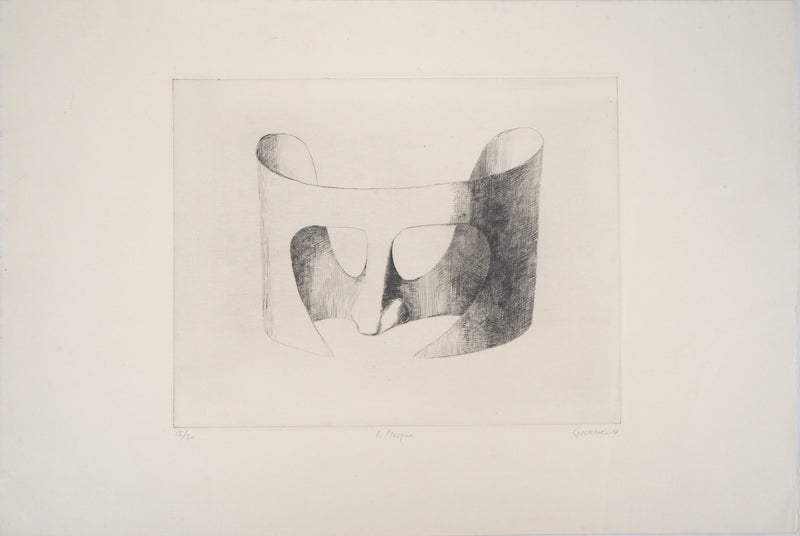 Jean GOURMELIN : Le masque - Gravure