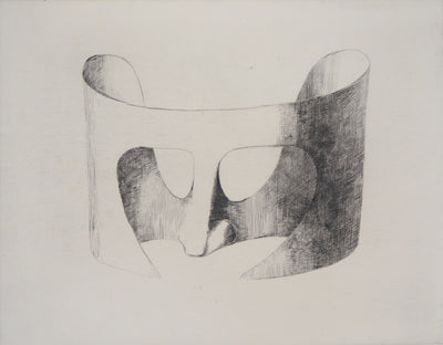 Jean GOURMELIN : Le masque - Gravure (détail)