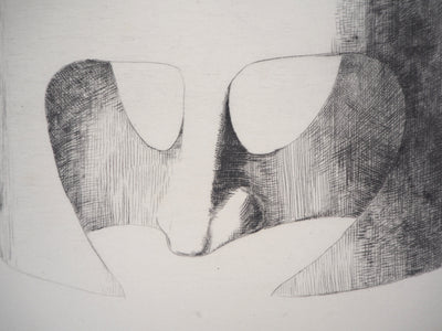 Jean GOURMELIN : Le masque - Gravure (détail)