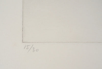 Jean GOURMELIN : Le masque - Gravure (détail)