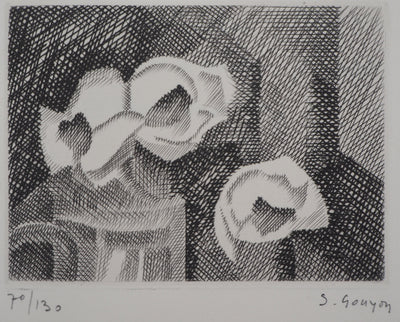 Simone GOUYON : Bouquet de fleur, 1967 - Gravure