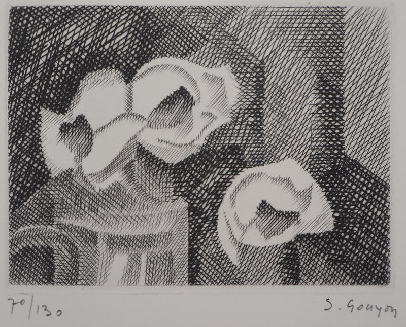 Simone GOUYON : Bouquet de fleur, 1967 - Gravure