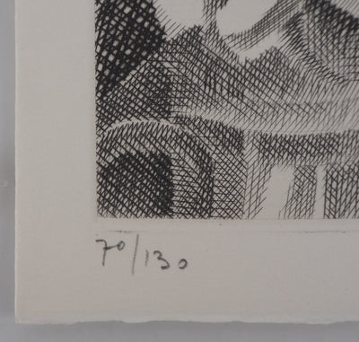 Simone GOUYON : Bouquet de fleur, 1967 - Gravure (détail)