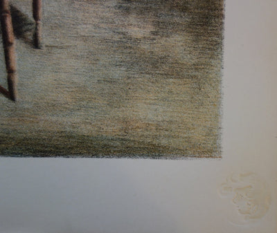 Jeanne GRAÈES : L'Aïeule - Lithographie (détail)