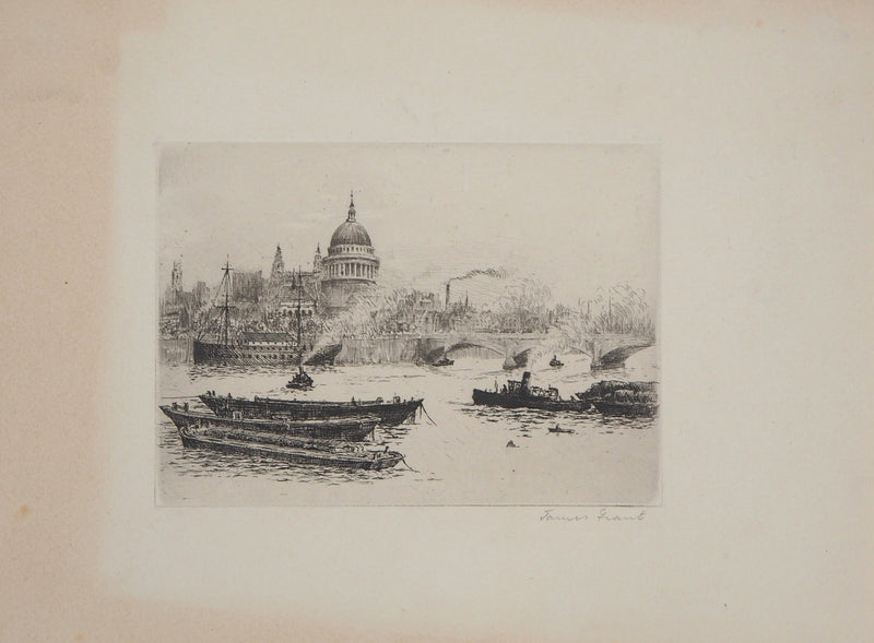 James GRANT : Cathédrale Saint-Paul de Londres - Gravure (détail)