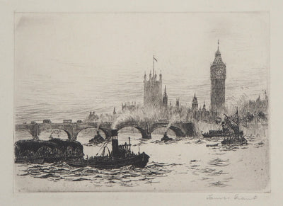 James GRANT : Vue de Westminster, Londres - Gravure