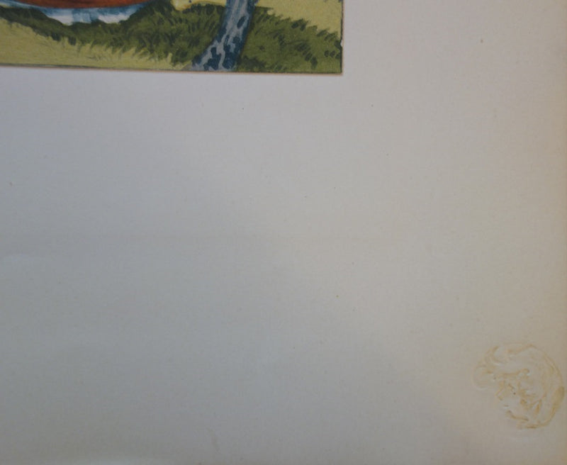 Eugène GRASSET : Dans les bois - Lithographie (détail)