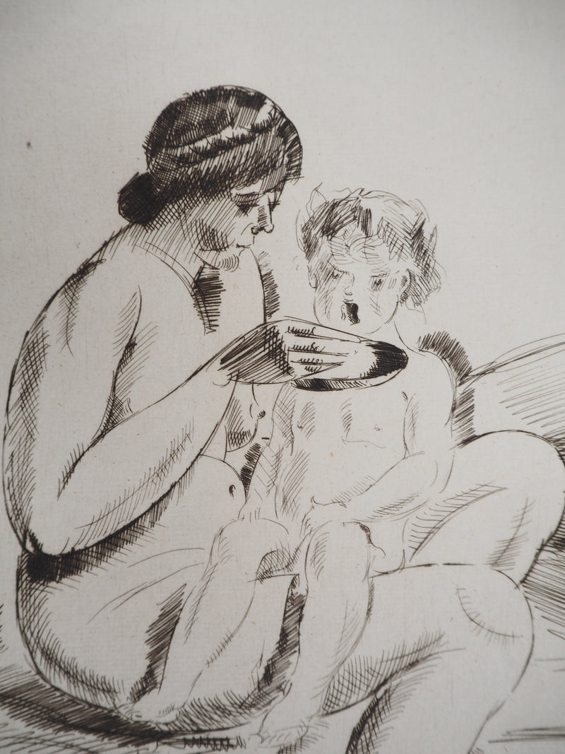 Roger GRILLON : Maternité, vers 1930 - Gravure (détail)