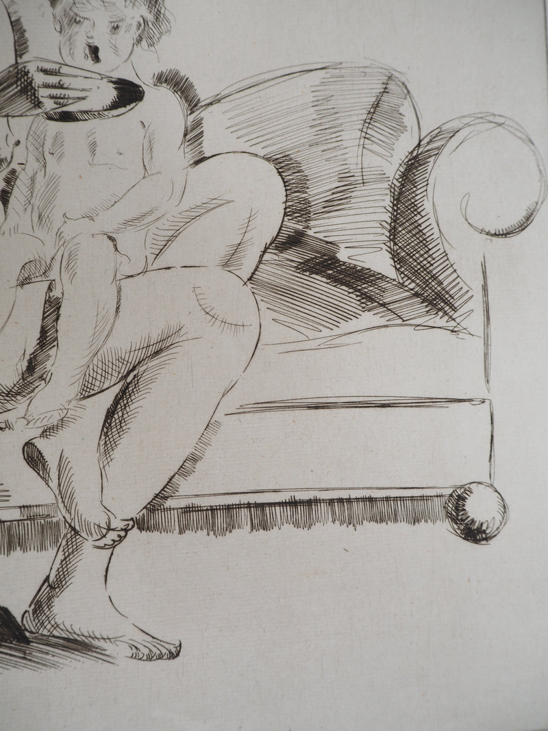 Roger GRILLON : Maternité, vers 1930 - Gravure (détail)
