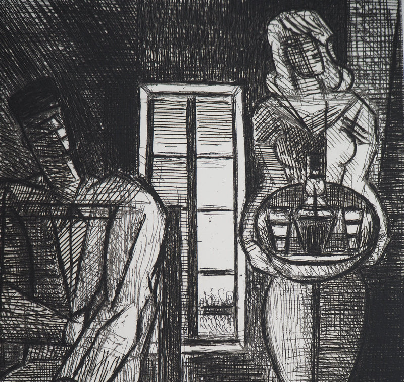 Marcel GROMAIRE : Homme et femme - Lithographie (détail)
