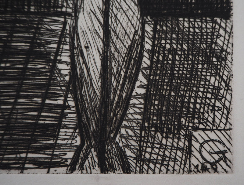Marcel GROMAIRE : Homme et femme - Lithographie (détail)