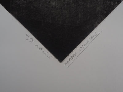 Claude GROSCHENE : L'arrivée - Gravure (détail)