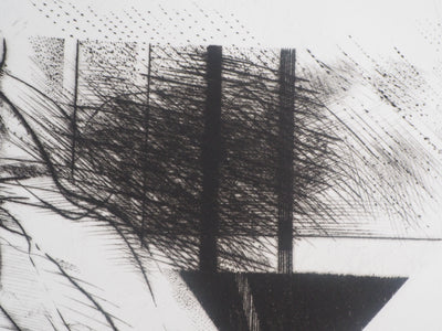 Claude GROSCHENE : L'arrivée - Gravure (détail)
