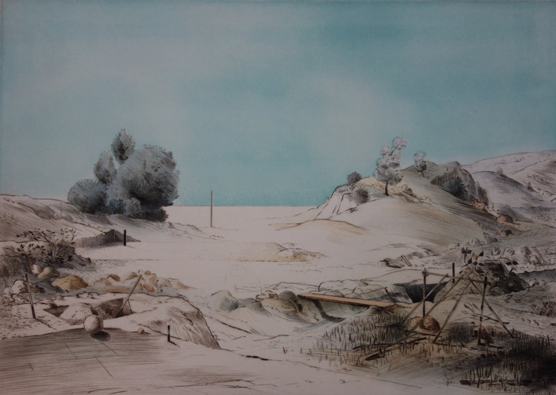 Claude GROSCHENE : Extra bleu ciel - Gravure (détail)