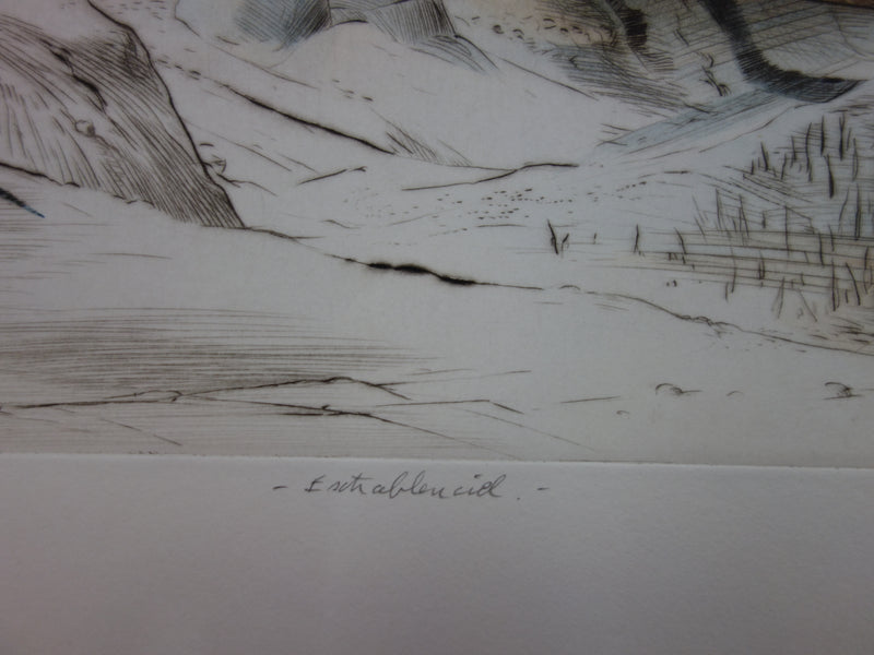 Claude GROSCHENE : Extra bleu ciel - Gravure (détail)